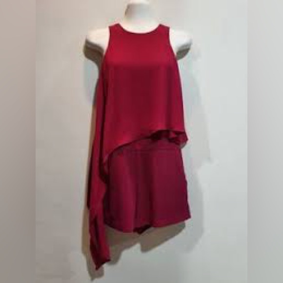 Marciano Red Asymmetrical Romper/Jumpsuit - Picture 2 of 6